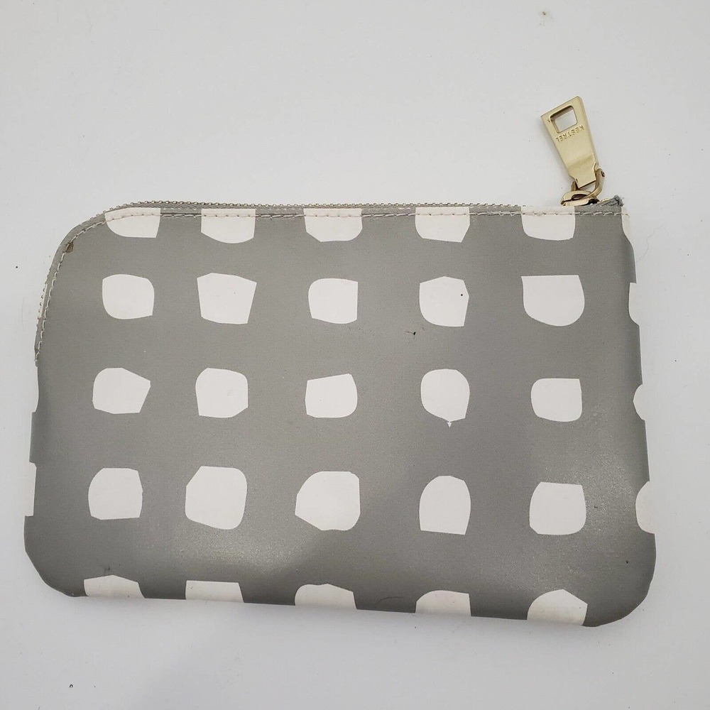 Anthropologie Kestrel Grey Penguin Pouch Makeup Bag Wallet Organizer - Picture 2 of 3
